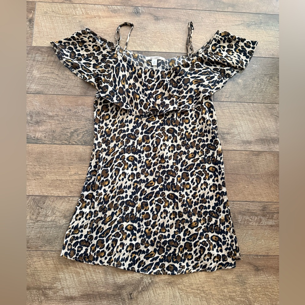 Leopard Print Off-Shoulder Dress